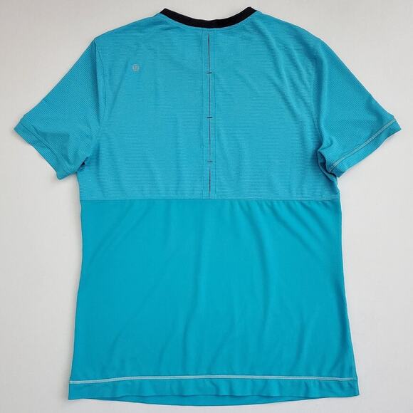 Lululemon (Mens Medium) Precise Tee LM3442S Short Sleeve Tech Shirt Kayak Blue - Picture 3 of 6